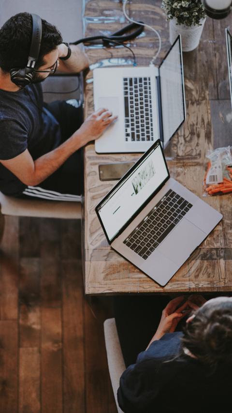 decorative laptop at an office
